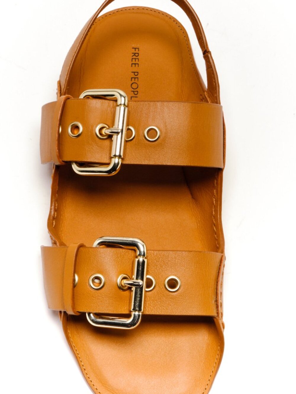 🆕 FREE PEOPLE Blossom Buckle Sandals / Luggage Leather - Picture 12 of 14